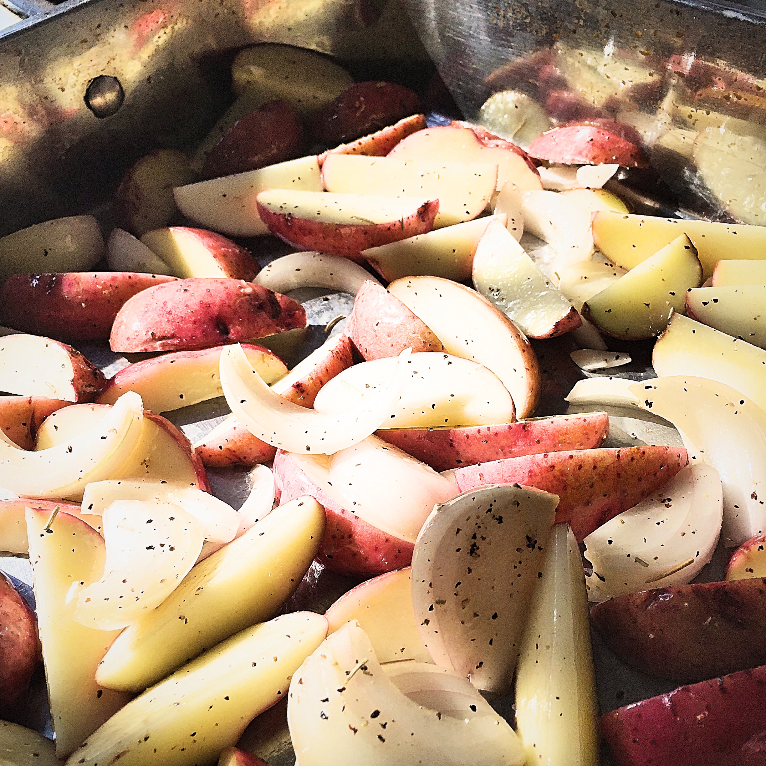 Creamer potatoes and yellow onoins Chef Tom Ramsey